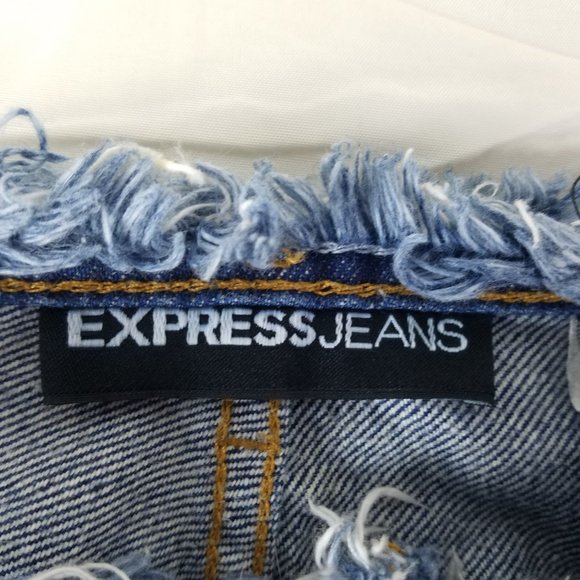 Express Jeans Juniors Size 5 Mid Rise Womens Flared Medium Wash Blue Denim - Picture 8 of 15